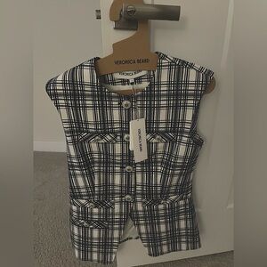 Veronica Beard Tamara plaid vest - new with tags